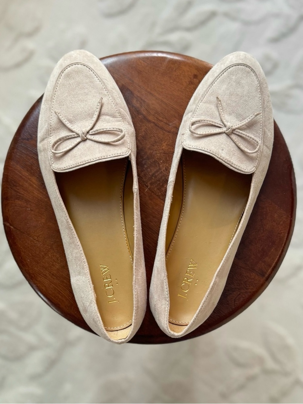 J.Crew Suede Bow Almond Toe Flats (9.5)